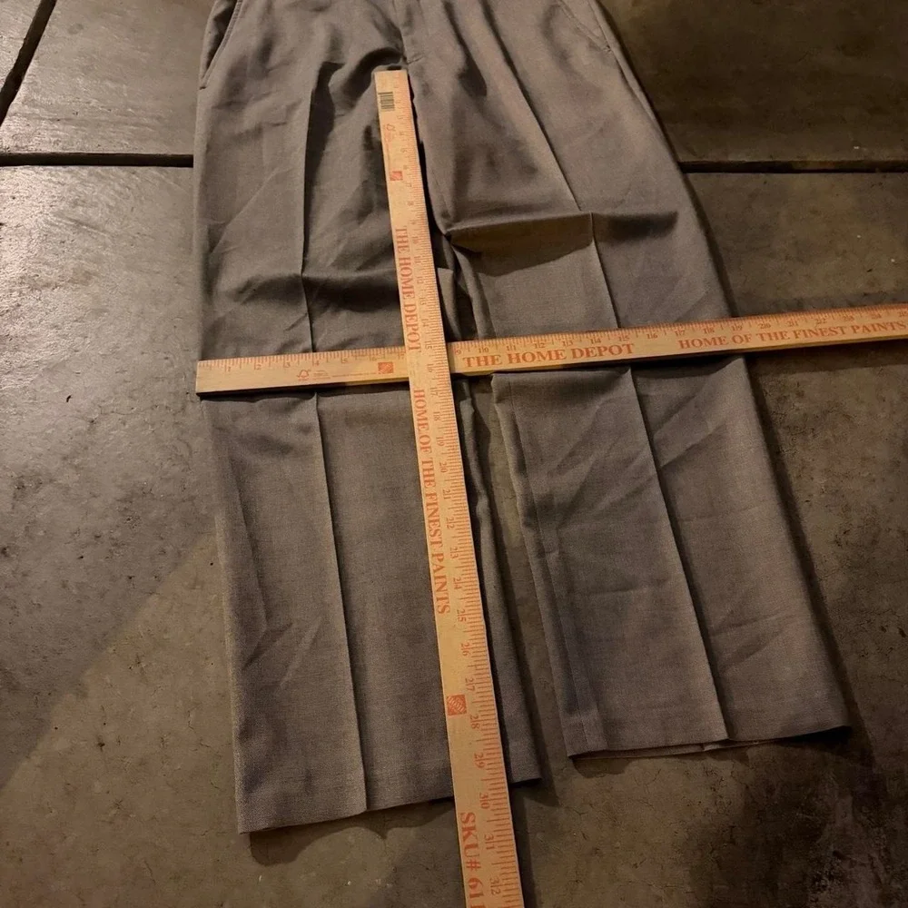 34x30 Grey Pleated Baggy Wide Leg Dress Pants Y2K Grunge 2000s Vintage